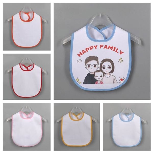 white blank newborn burp cloths thermal transfer diy print saliva tissue baby waterproof bib infant saliva towel kids baby feeding e122107